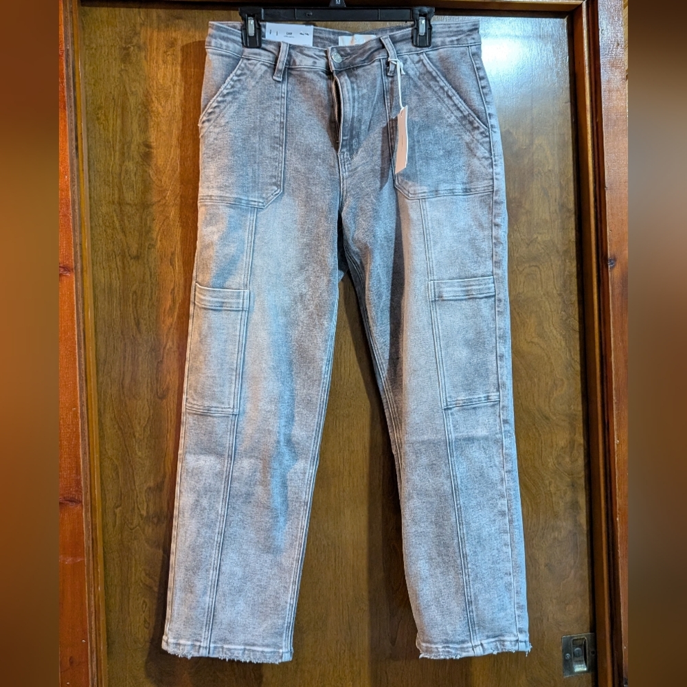 NWT 31/13 Vervet High Rise Straight Cargo Crop Leg Jeans